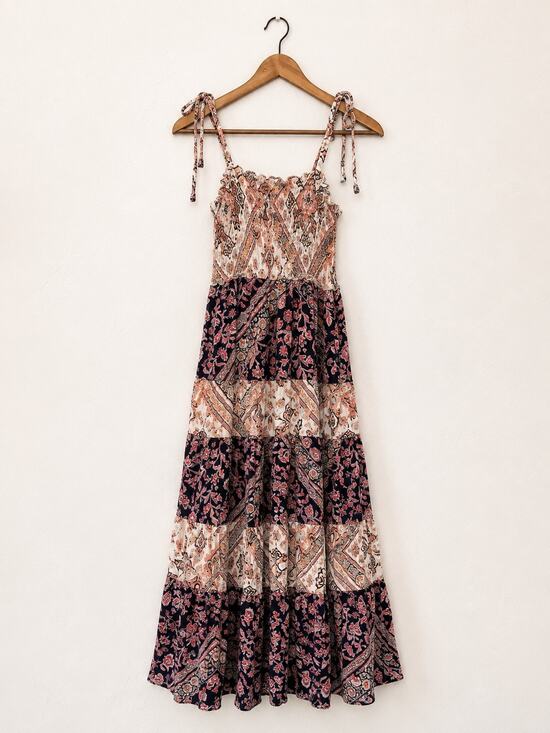 Abel the Label Dresses & Skirts - Anthropologie Abel The Label Boho Patchwork Smocked Maxi Dress Sz S Hippie